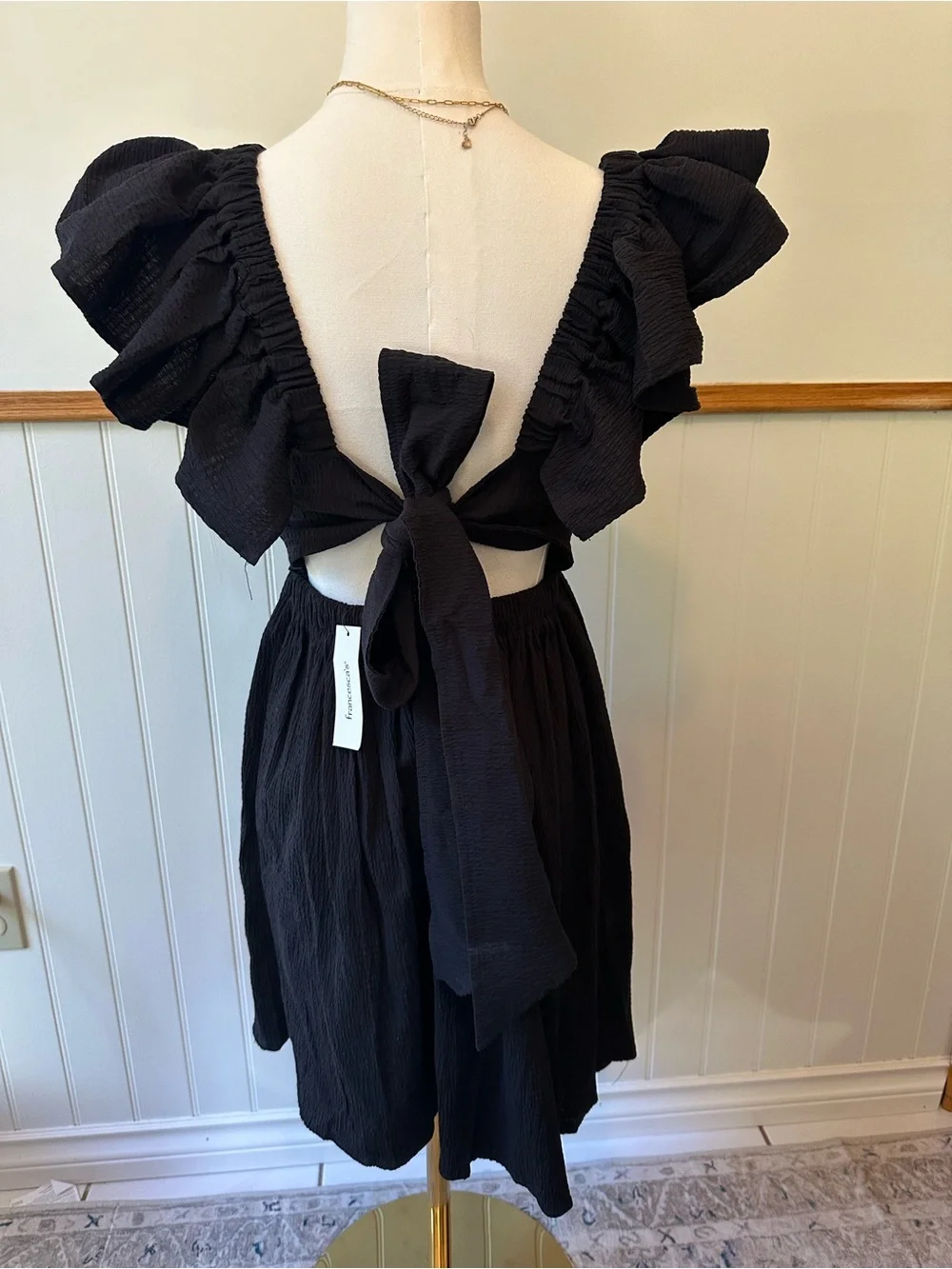 BNWT Mi Ami Black Ruffle Sleeve Dress – Size Small - Picture 6 of 6